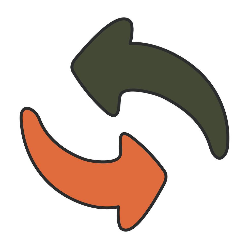 Trendy design icon of refresh arrows vector