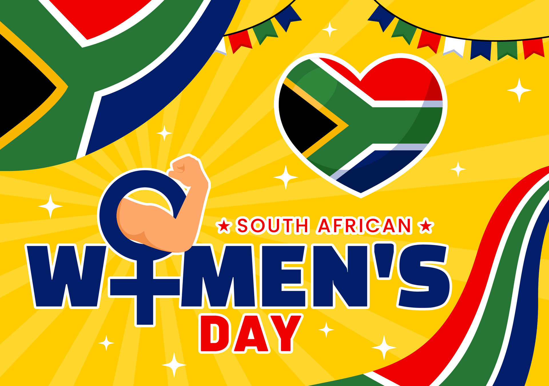 Happy Women's Day in South Africa Celebration Illustration with an