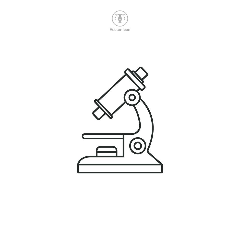 Microscope Icon. Medical or Healthcare theme symbol illustration isolated on white background vector