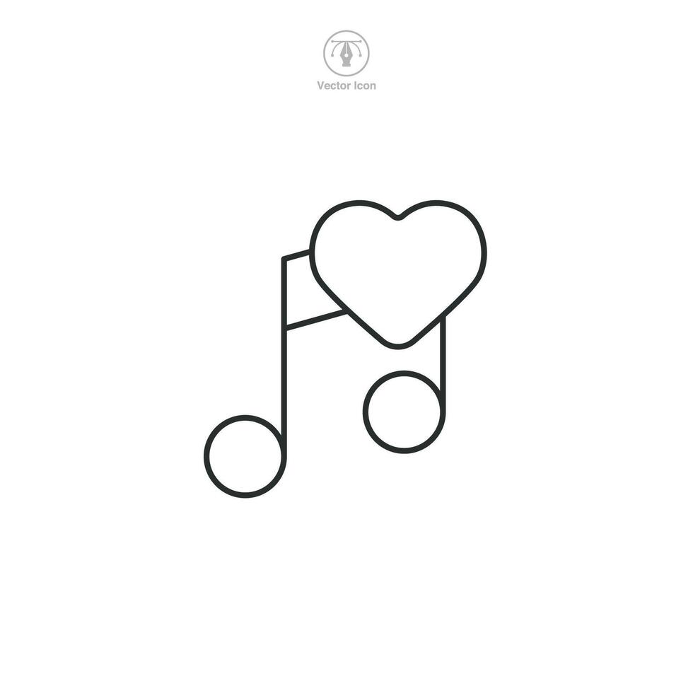 Love Song Icon symbol illustration isolated on white background vector