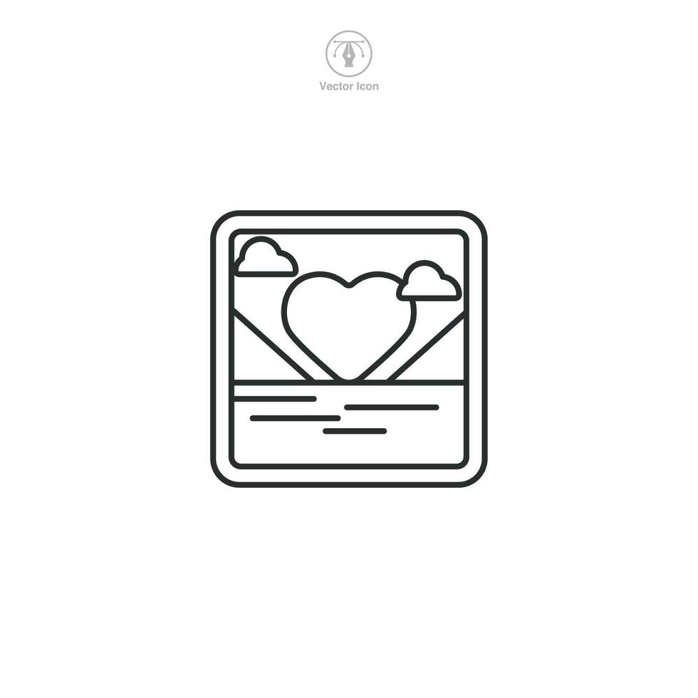 Photo Frame Heart Icon symbol illustration isolated on white background vector