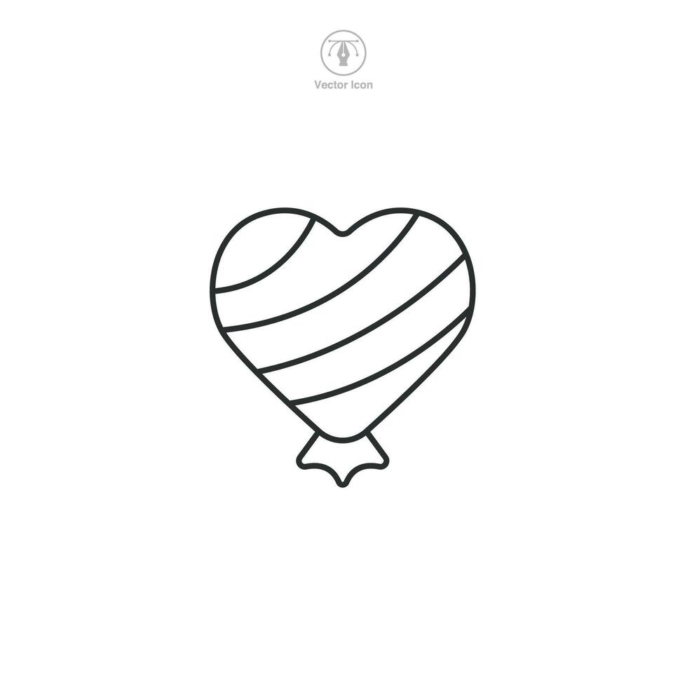Candy Heart Icon symbol illustration isolated on white background vector