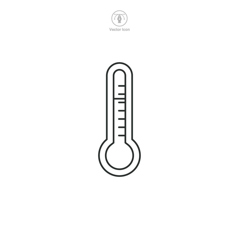 Thermometer Icon. Medical or Healthcare theme symbol illustration isolated on white background vector