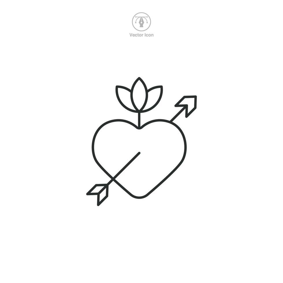 Heart with Arrow Icon symbol illustration isolated on white background vector