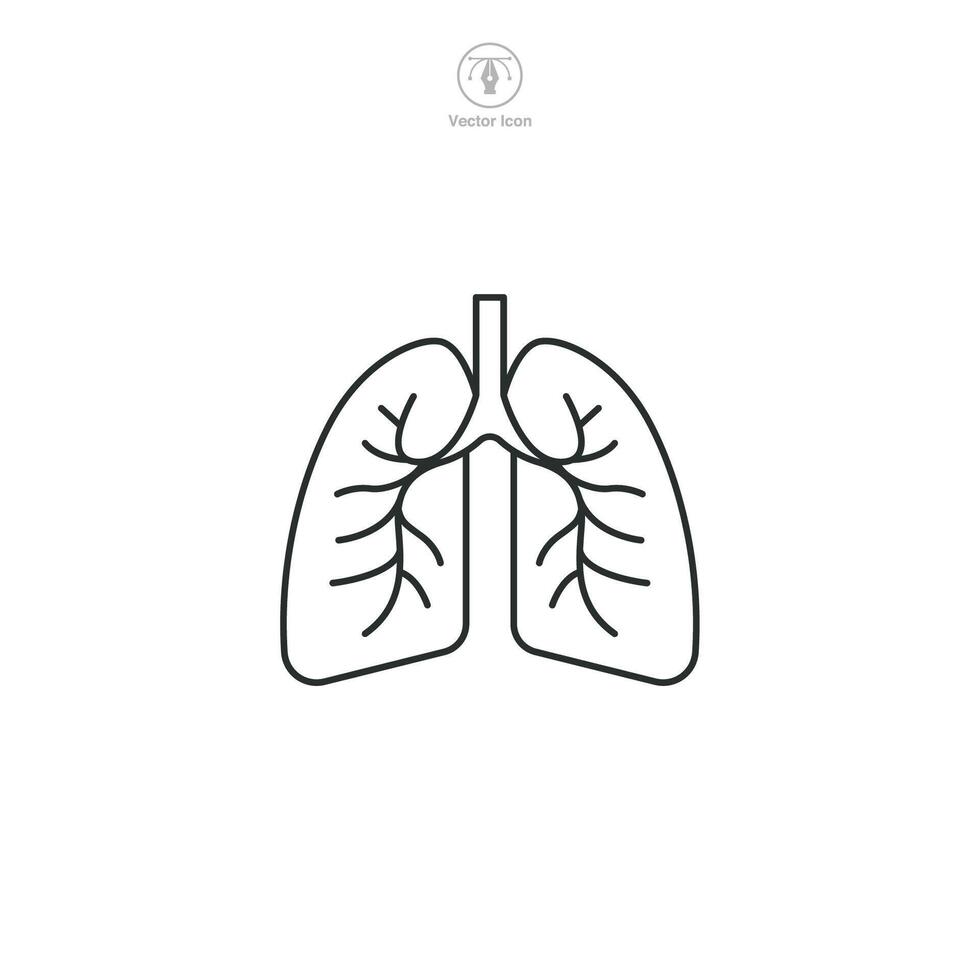 Lungs Icon. Medical or Healthcare theme symbol illustration isolated on white background vector
