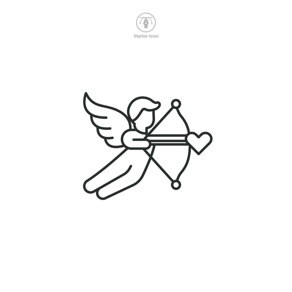 valentine cupid arrow Icon symbol illustration isolated on white background vector