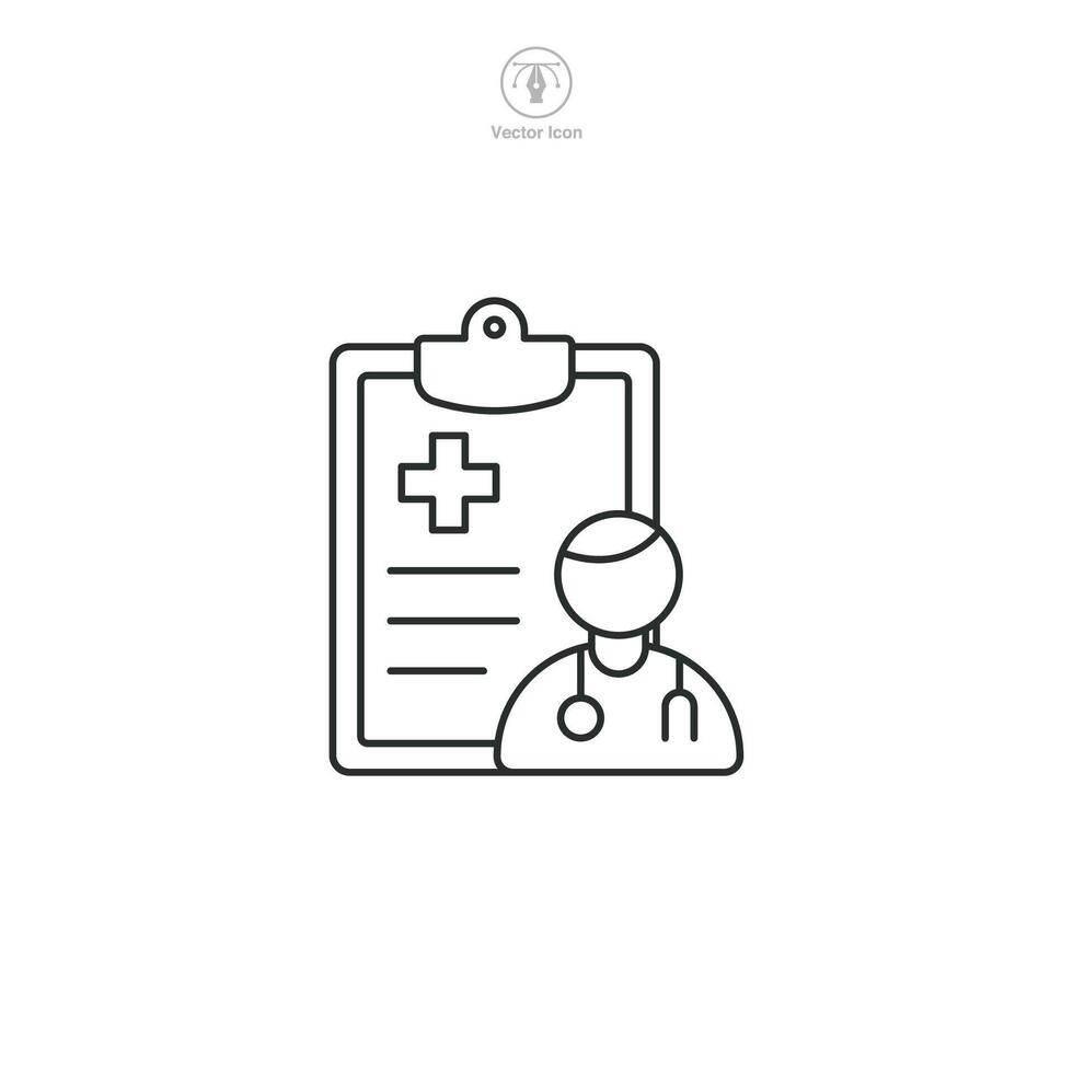 Medical Record Icon. Medical or Healthcare theme symbol illustration isolated on white background vector