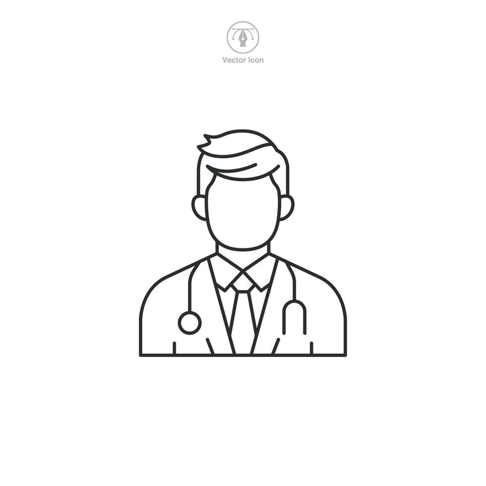 Doctor Icon. Medical or Healthcare theme symbol illustration isolated on white background vector