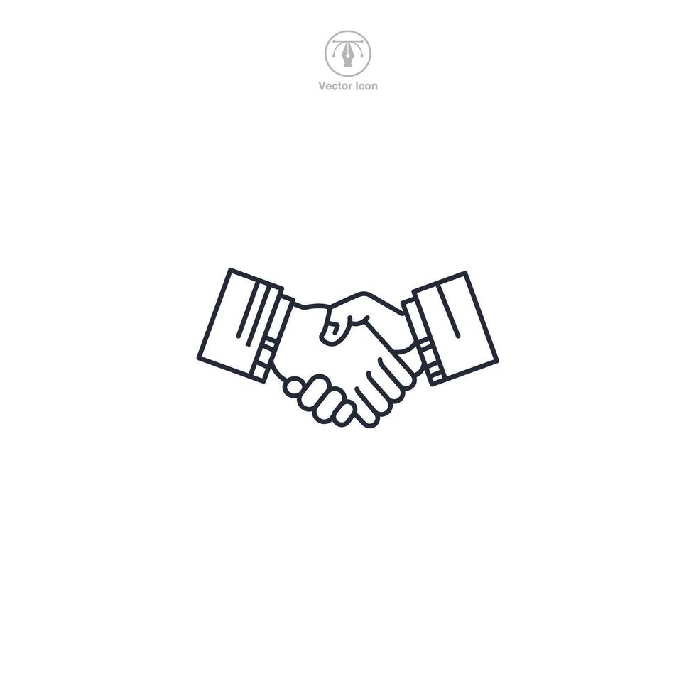 Handshake Icon theme symbol illustration isolated on white background vector