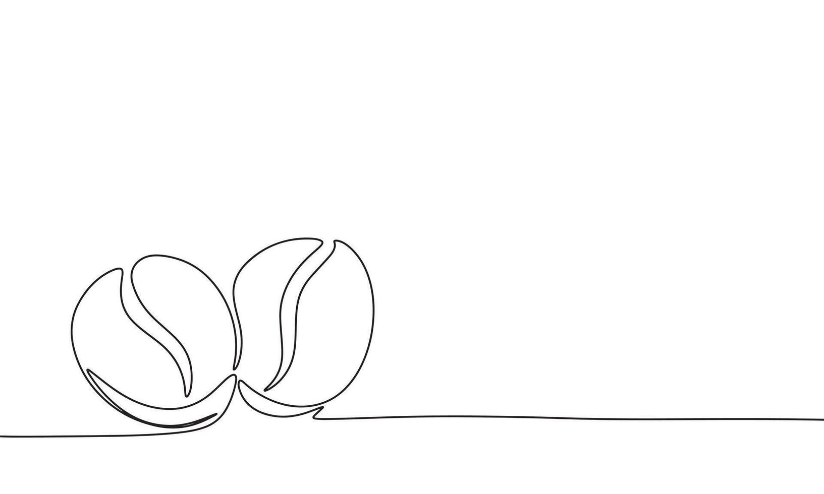 Beans coffee one line continuous. Coffee beans line art. Hand drawn art. vector