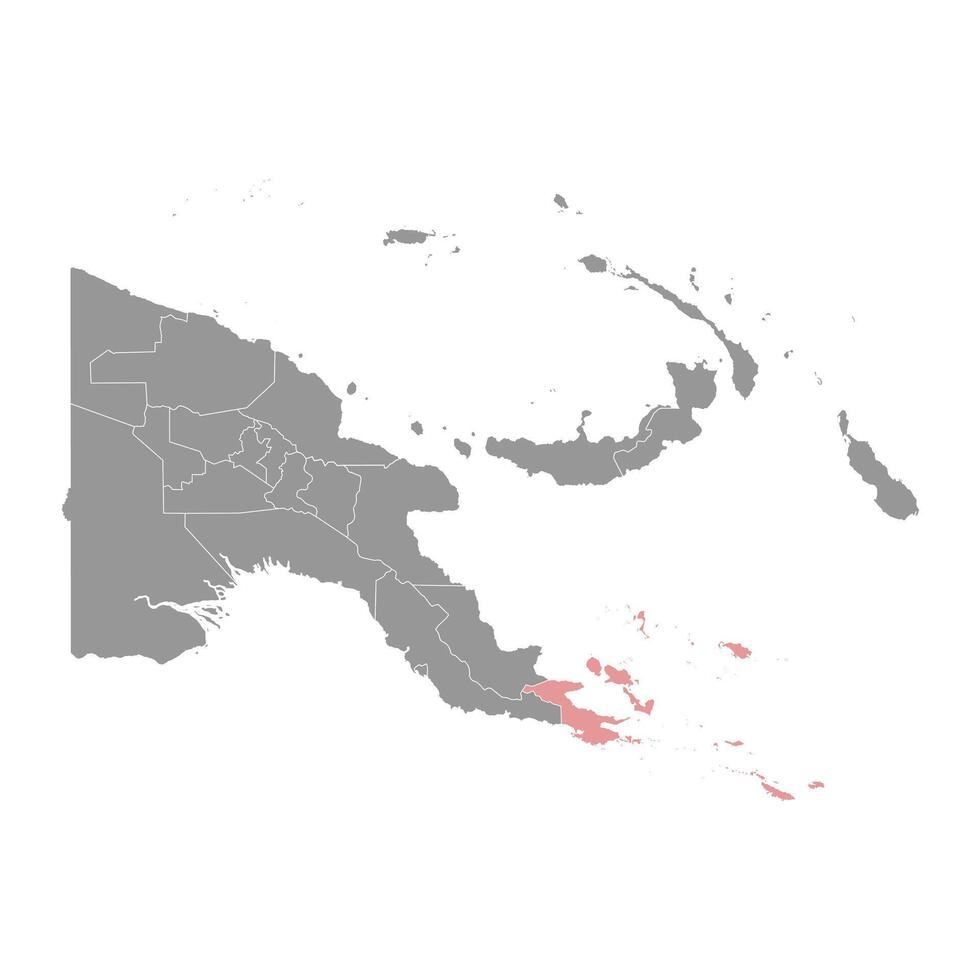 Milne Bay Province map, administrative division of Papua New Guinea. illustration. vector