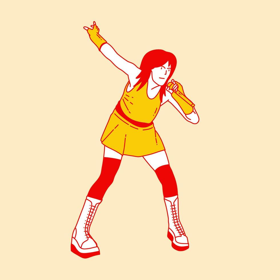 Simple cartoon illustration of a singer 5 vector