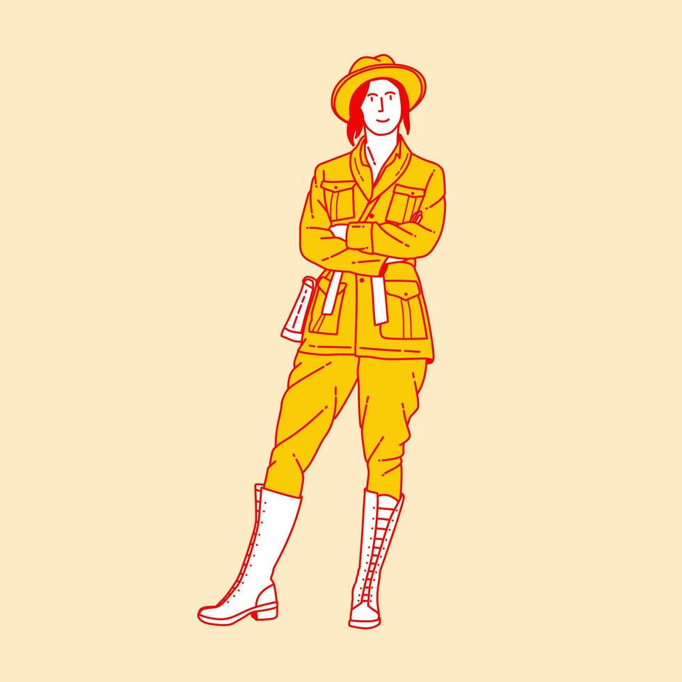 Simple cartoon illustration of a zookeeper 3 vector