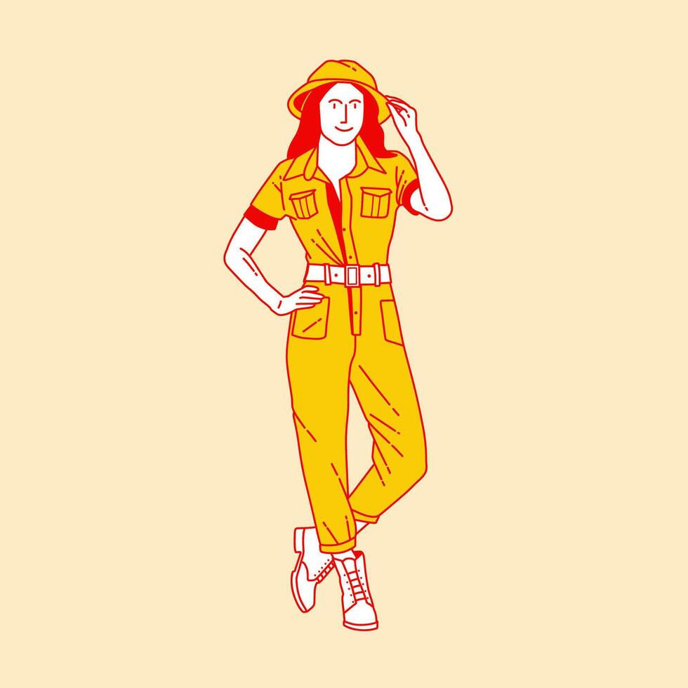 Simple cartoon illustration of a zookeeper 5 vector