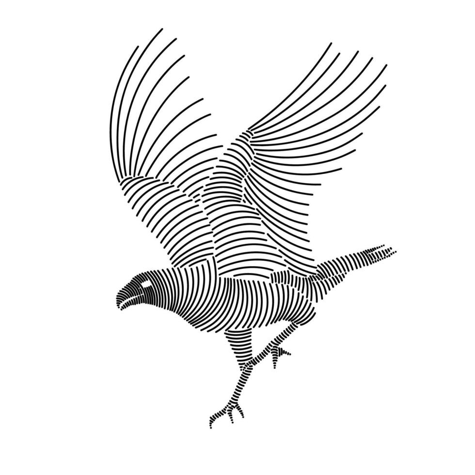 Simple line art illustration of caracara 3 vector