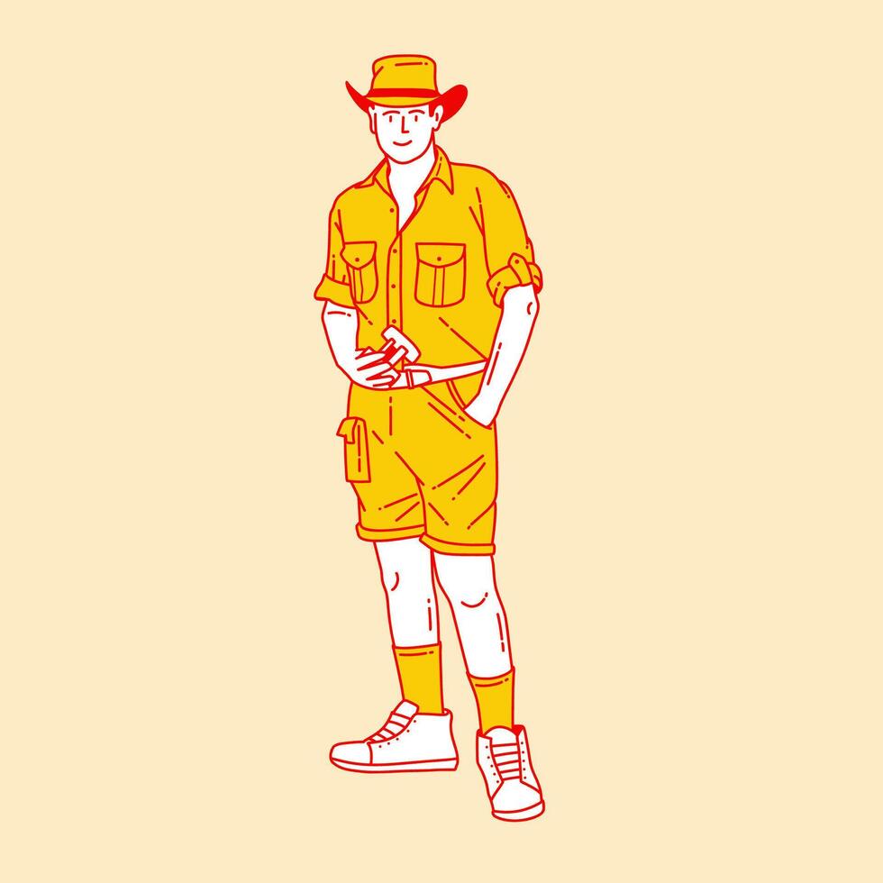 Simple cartoon illustration of a zookeeper 1 vector