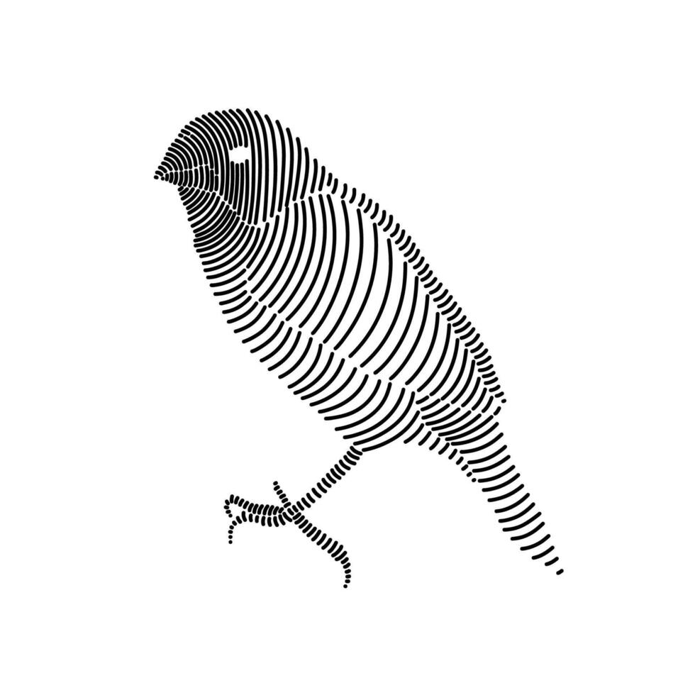 Simple line art illustration of chestnut munia 1 vector