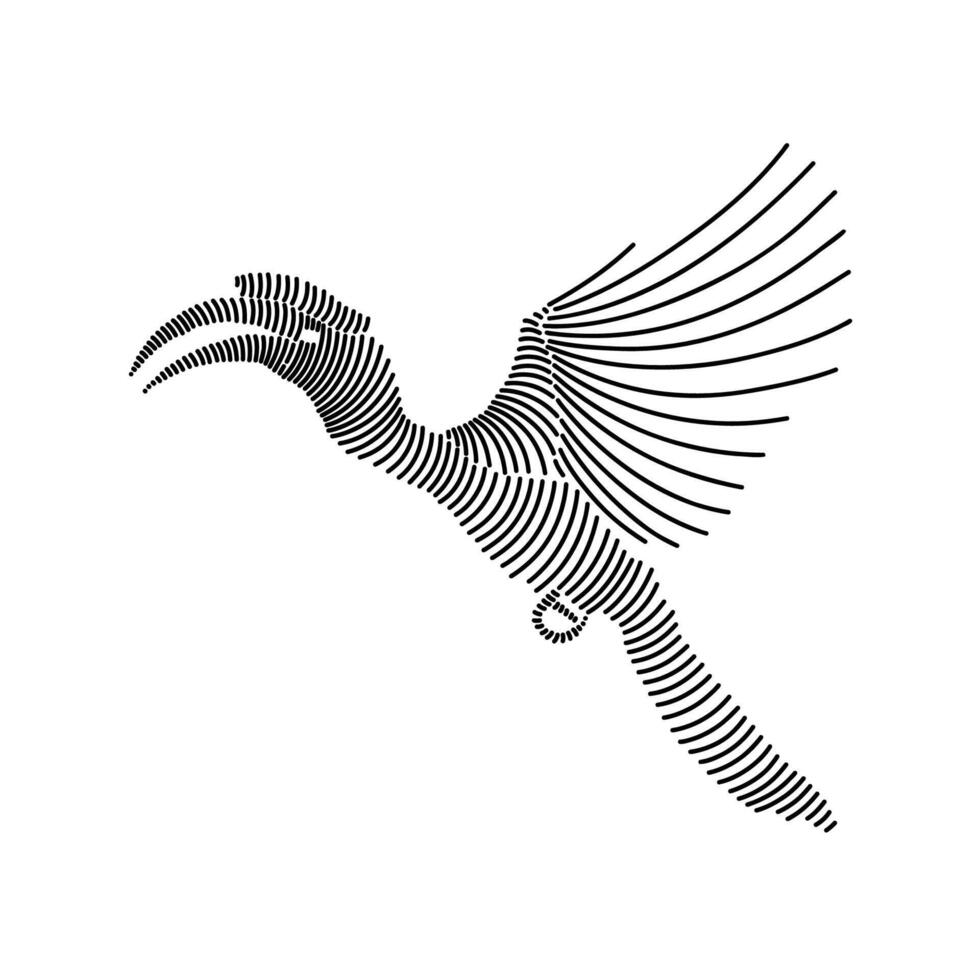 Simple line art illustration of a hornbill 1 vector