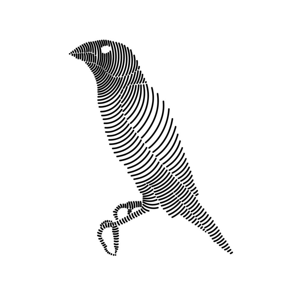 Simple line art illustration of chestnut munia 3 vector
