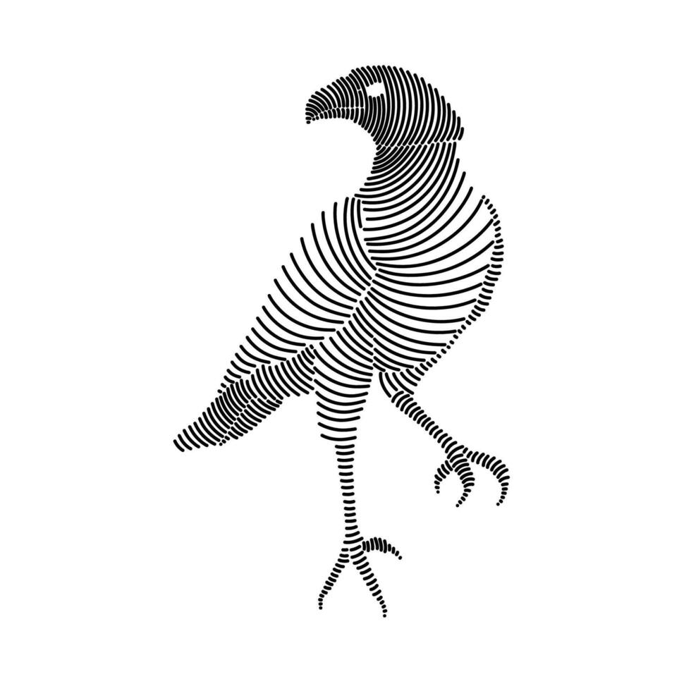 Simple line art illustration of caracara 2 vector