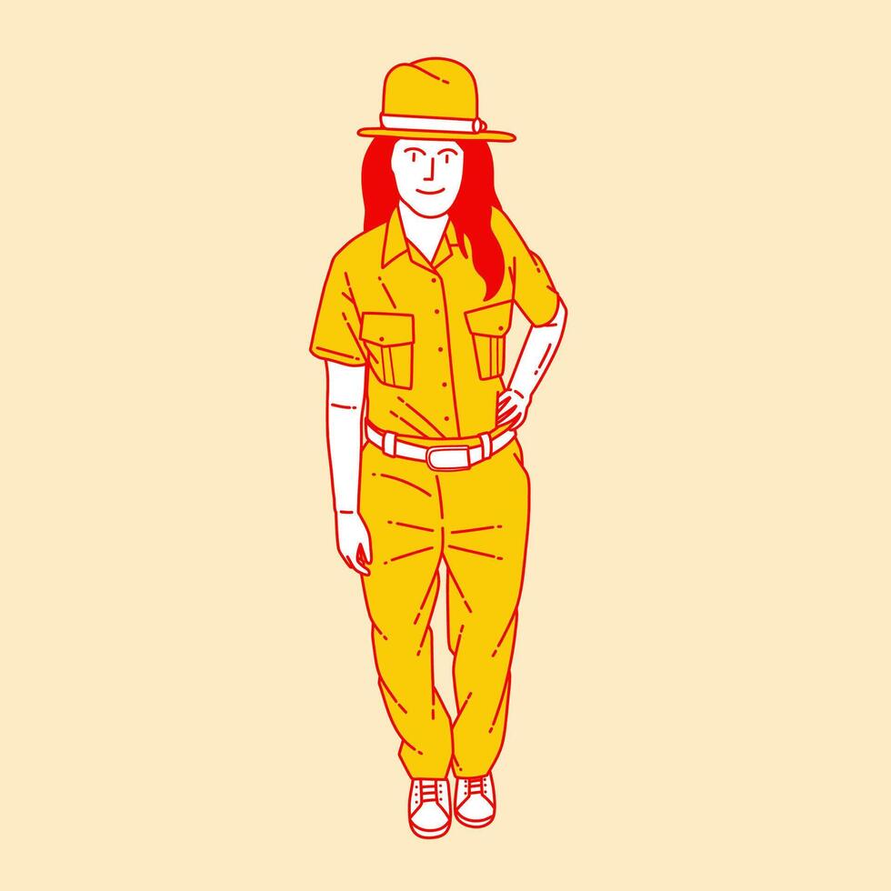 Simple cartoon illustration of a zookeeper 6 vector