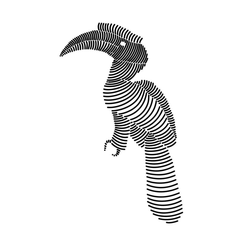 Simple line art illustration of a hornbill 2 vector