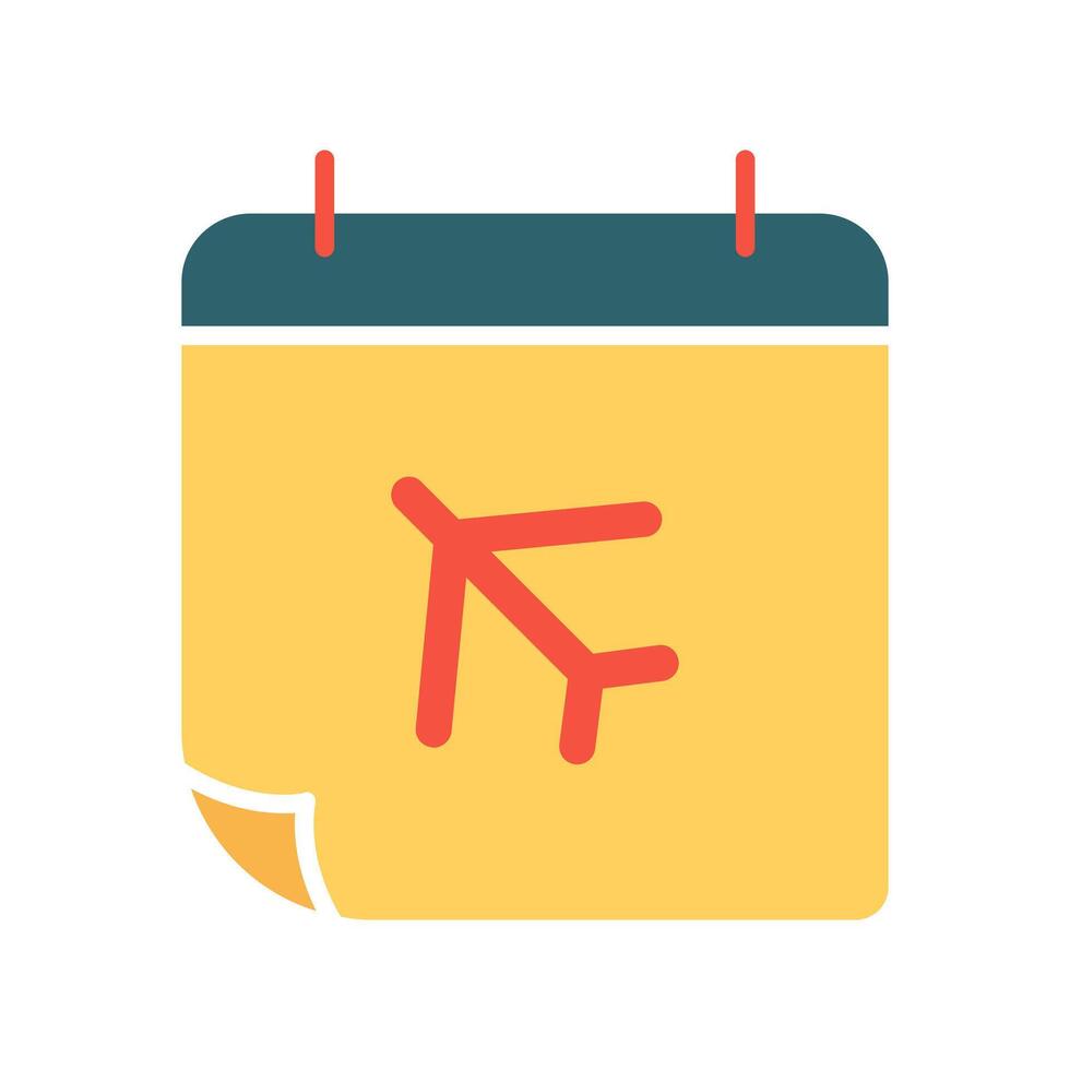 Travel itinerary set icon. Yellow and red calendar, airplane symbol, travel plans, schedule, trip, vacation, organization, planning. vector
