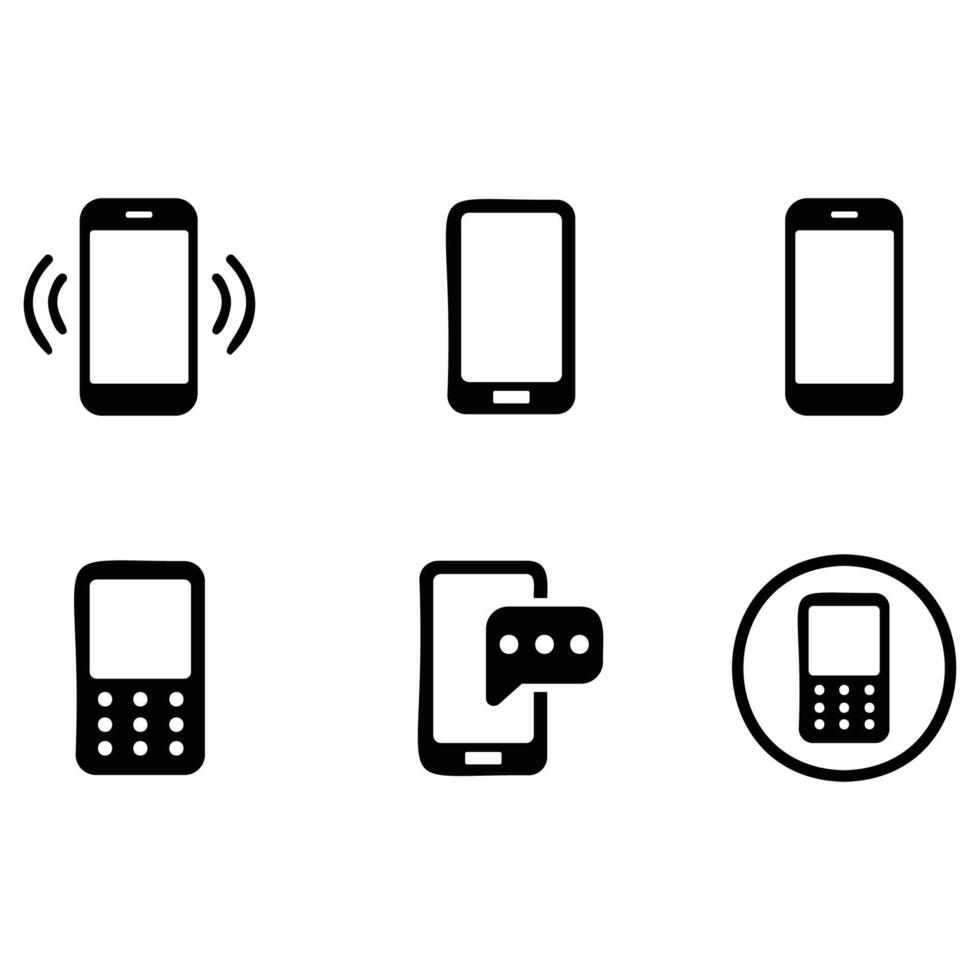 Mobile Phone icon set Illustration vector