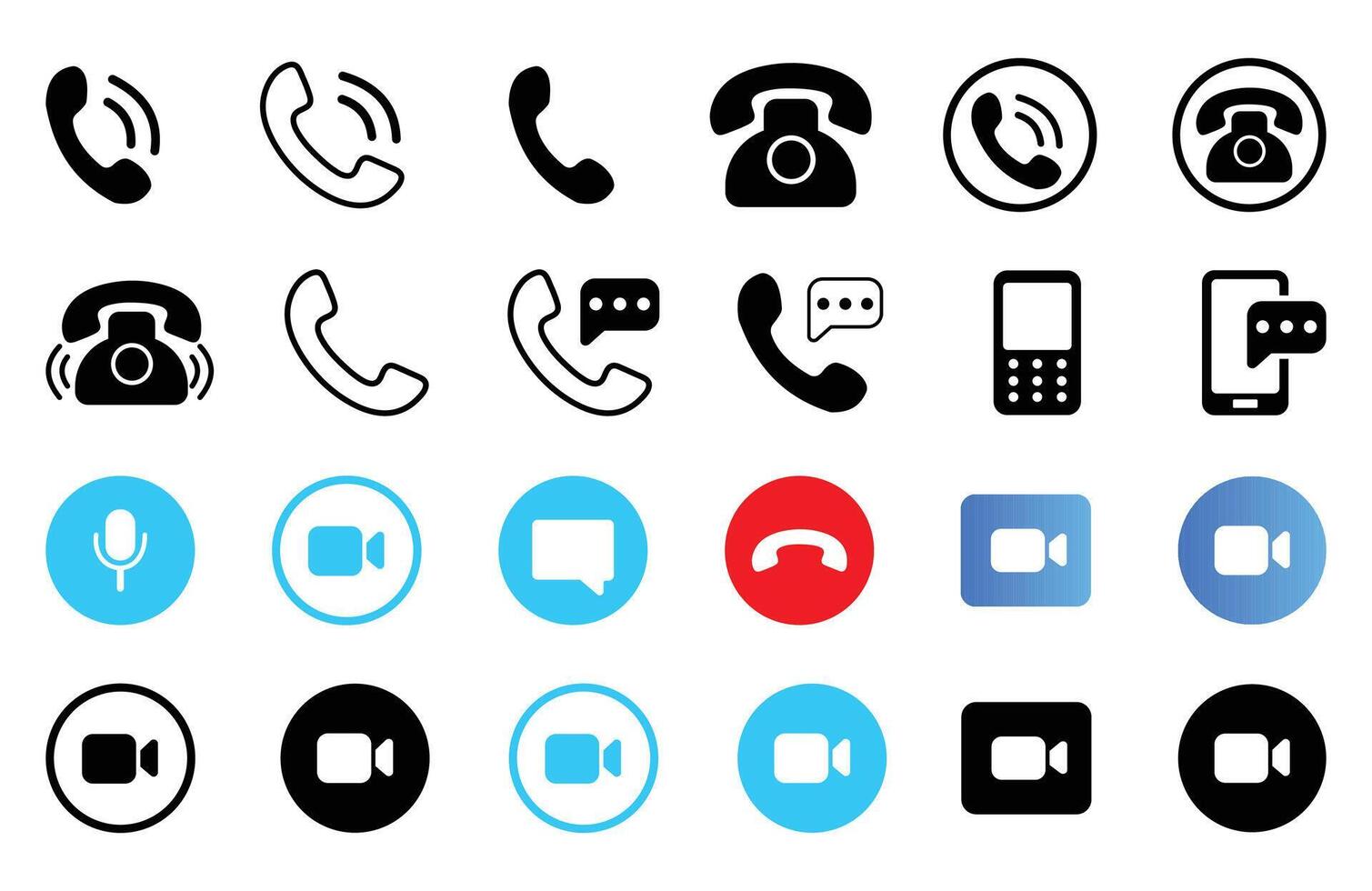 Phone Call icon Set vector