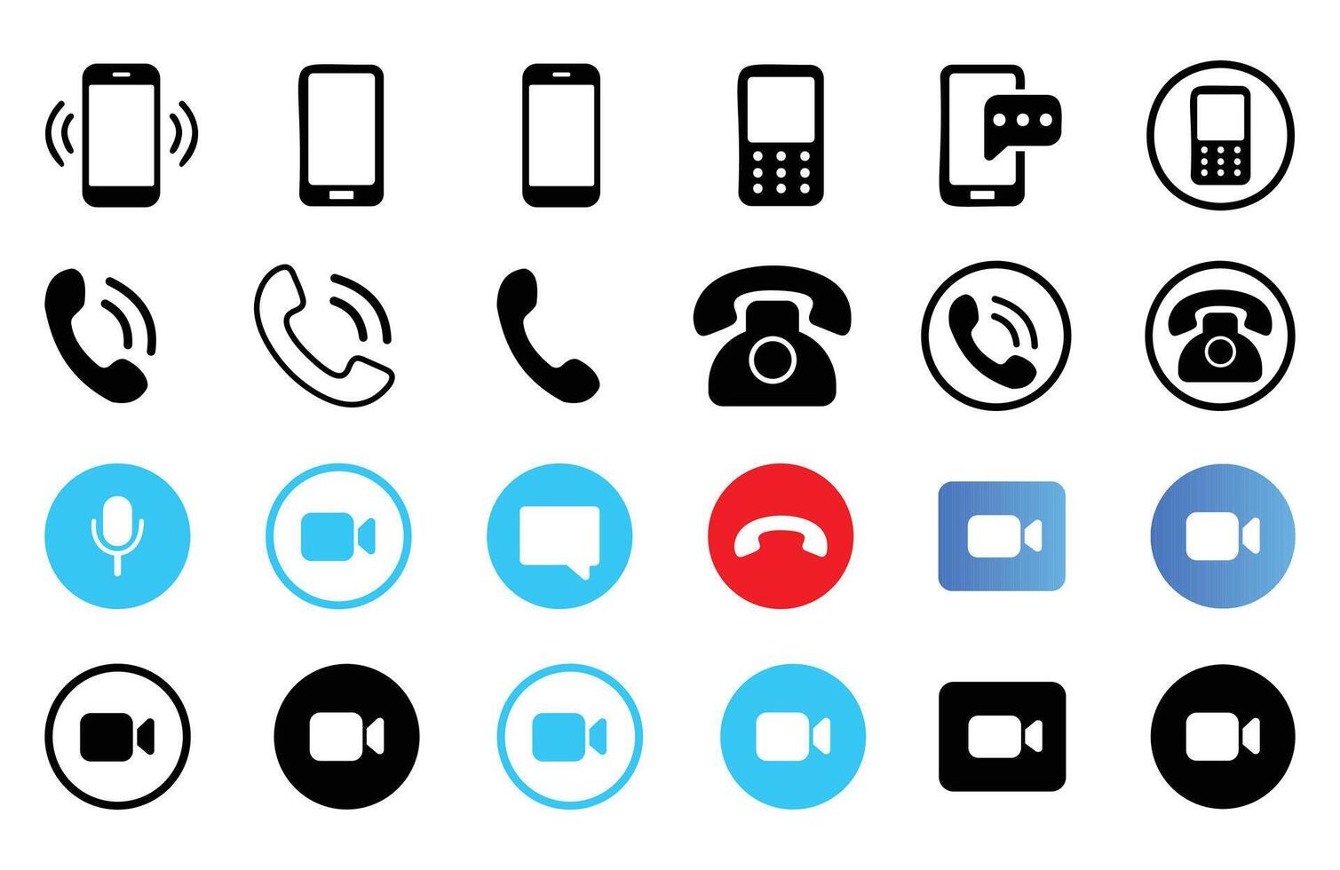 phone icon set, Telephone call sign, Contact us, vector