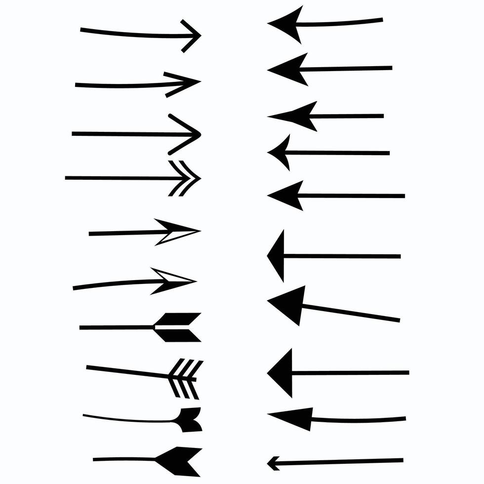 arrow icon with various directions Doodle vector
