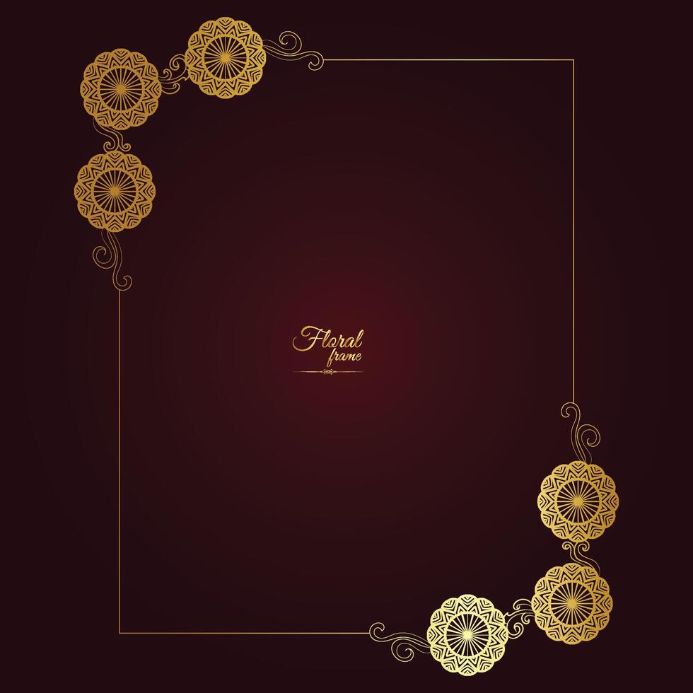 Decorative Gold Frame With Floral Ornament vector