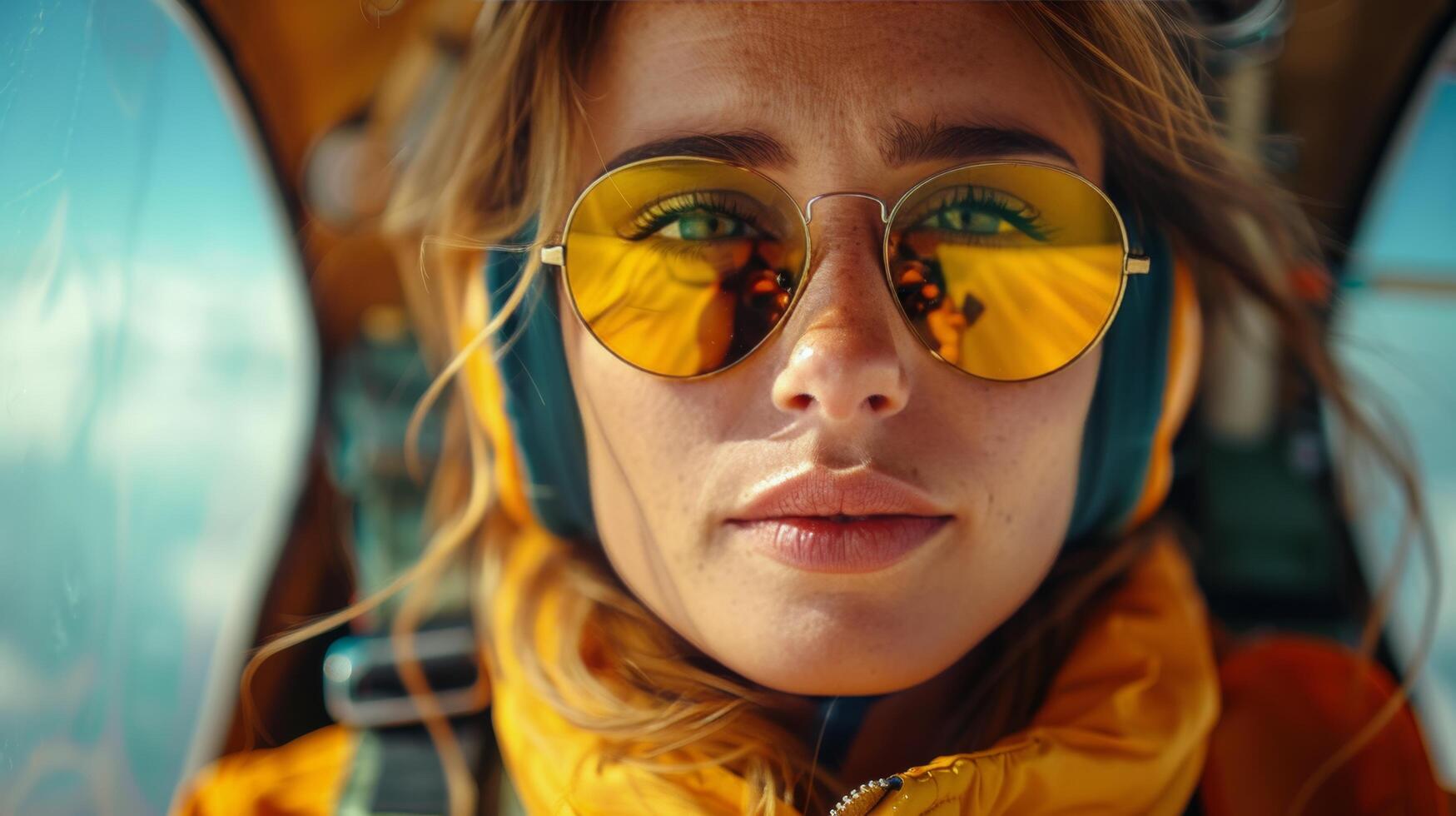 Close Up of Person Wearing Goggles photo