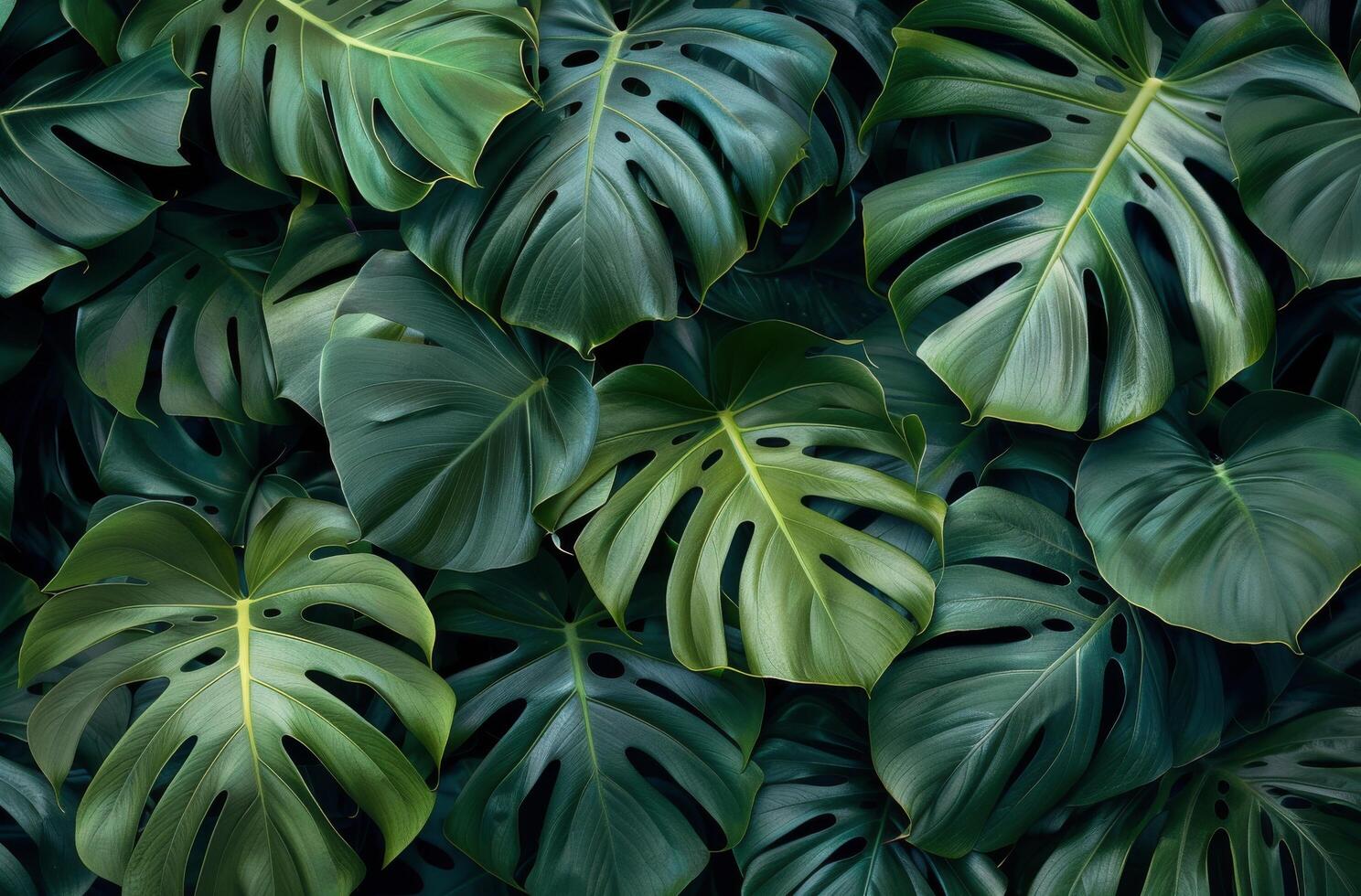 Large Group of Green Leaves on a Wall photo