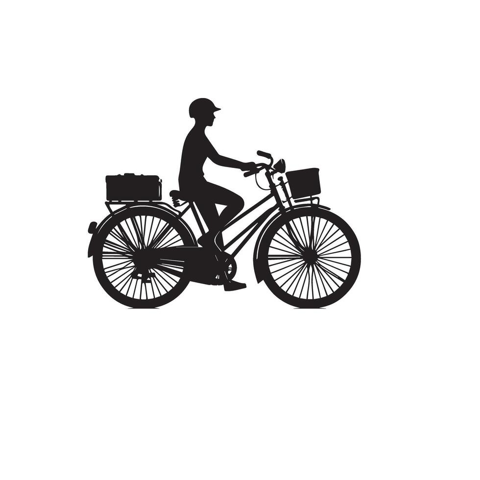 Bicycle silhouette. Bicycle logo, bicycle illustration on white background. vector