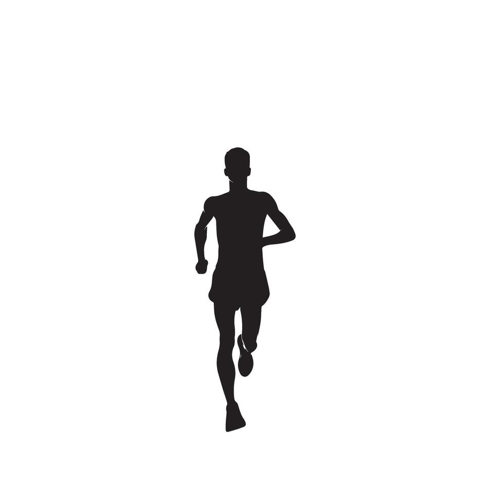 Man running silhouette illustration. man logo, man black icon on white background. vector