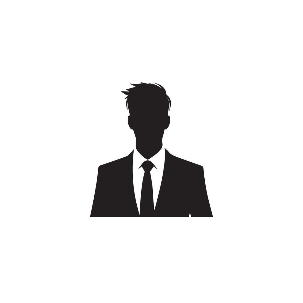 Business man silhouette. Man with suit standing illustration. business man logo vector