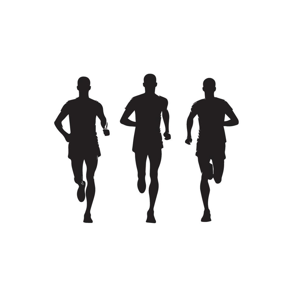 Man running silhouette illustration. man logo, man black icon on white background. vector