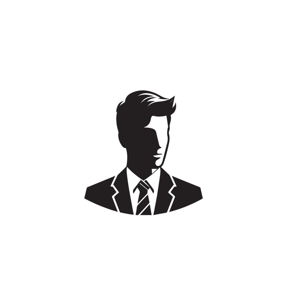 Business man silhouette. Man with suit standing illustration. business man logo vector