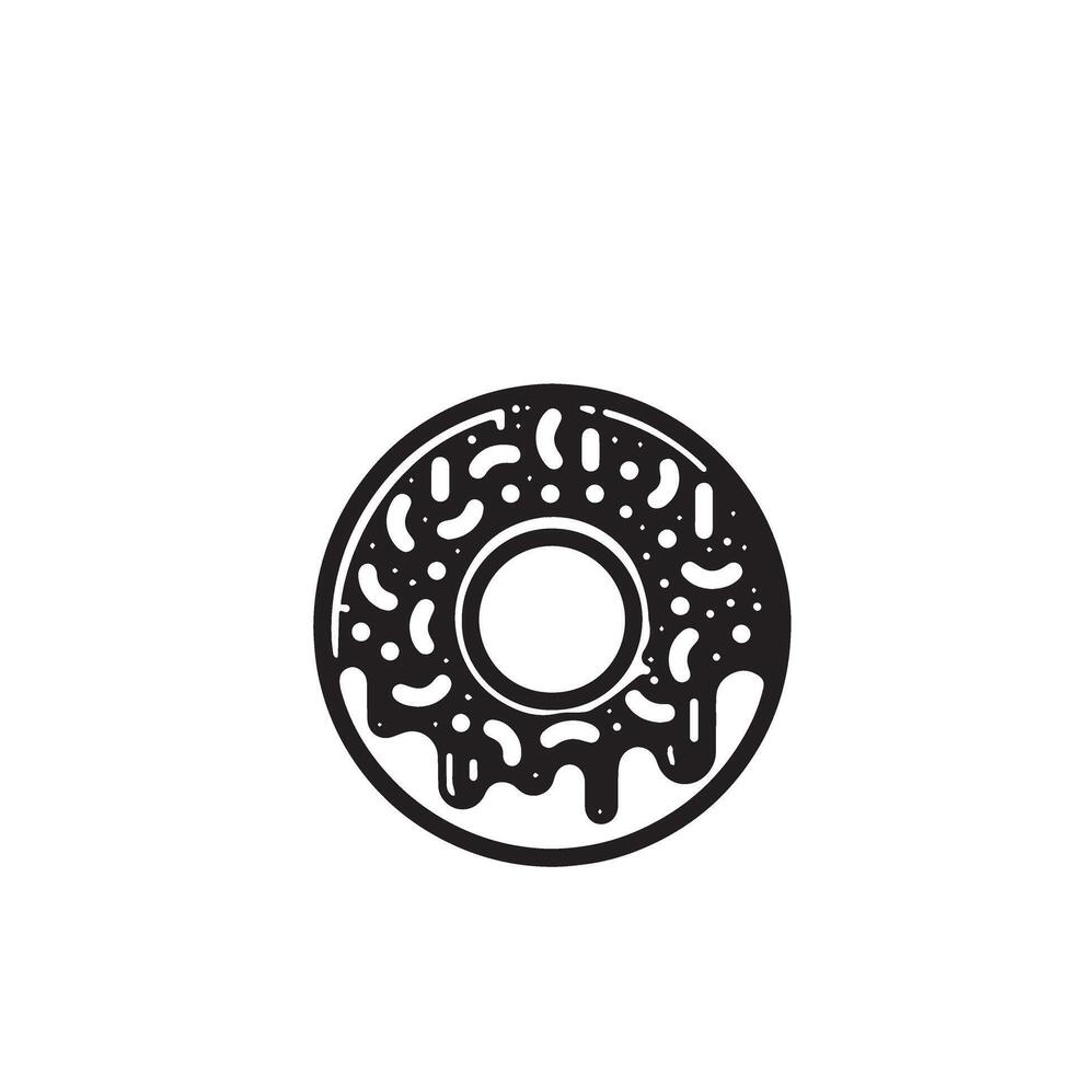 Donut silhouette logo type. donut illustration, donut black icon vector