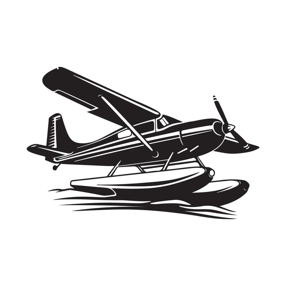 Seaplane Aircraft Illustration Design isolated on white background vector