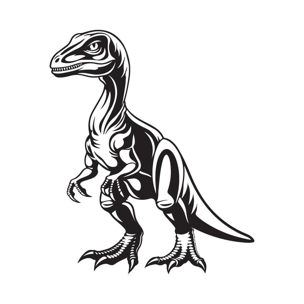 Velociraptor Dinosaur Illustration Image design art on white background vector
