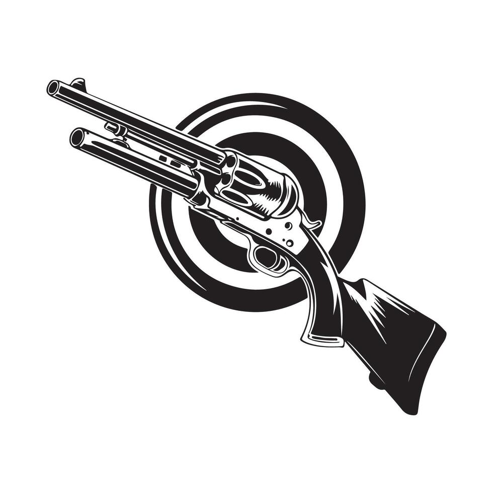 Shotgun Logo Design Art, Icons, and Graphics isolated on white background vector