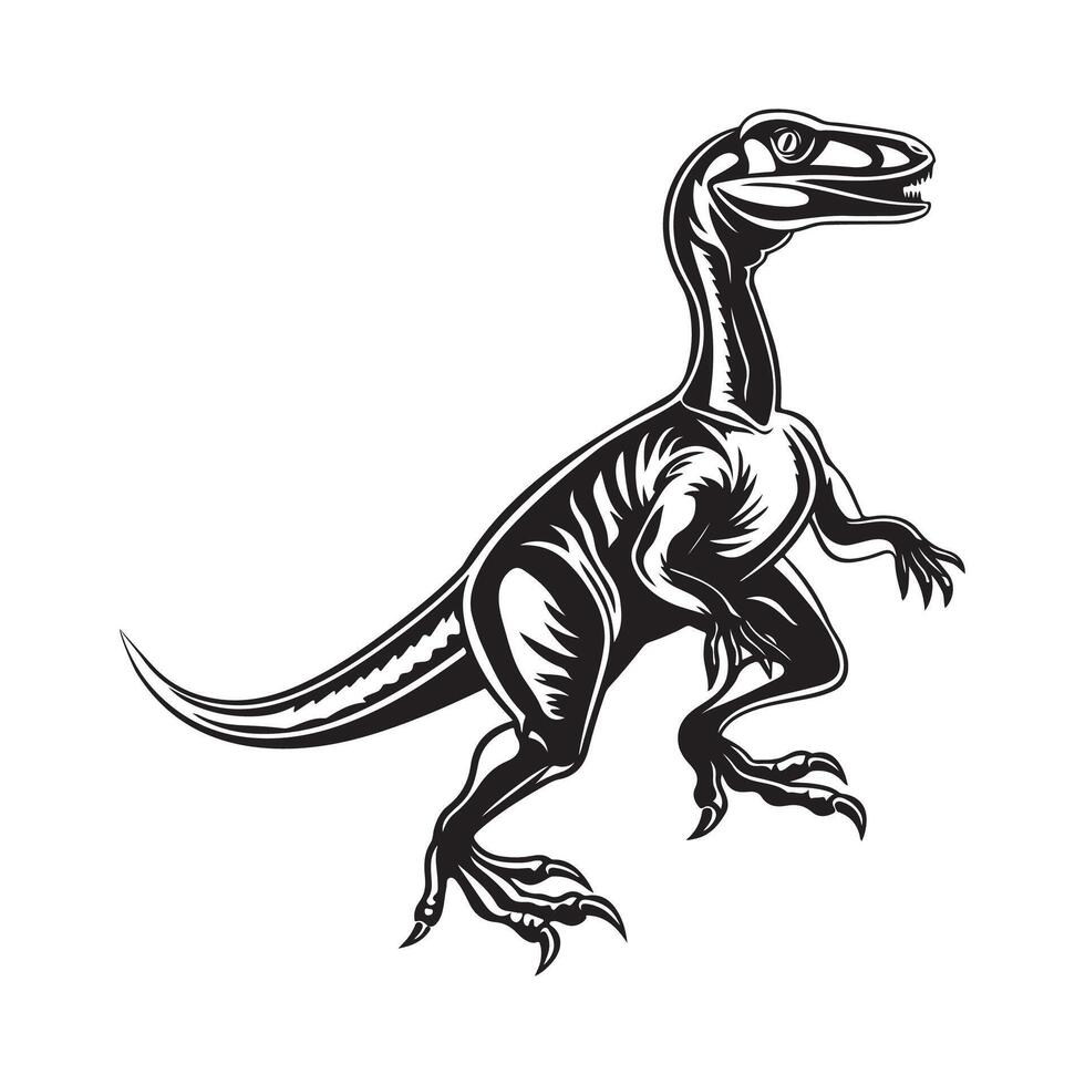 Velociraptor Dinosaur Illustration Image design art on white background vector