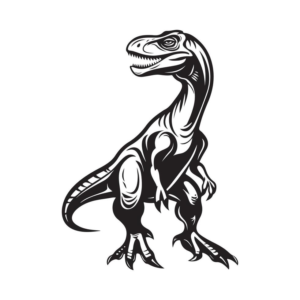 Velociraptor Dinosaur Illustration Image design art on white background vector