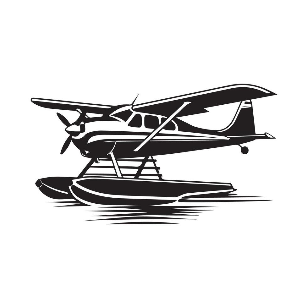 Seaplane Aircraft Illustration Design isolated on white background vector