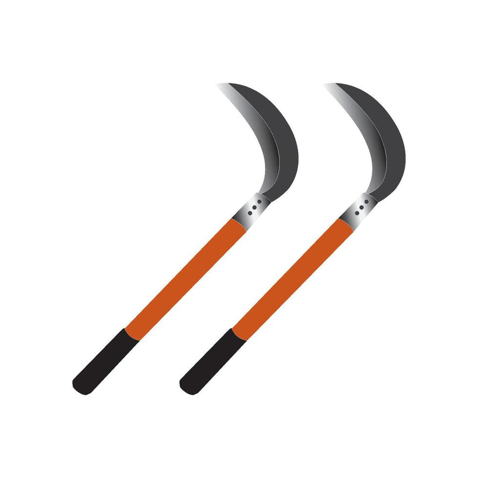 Grass sickle icon vector