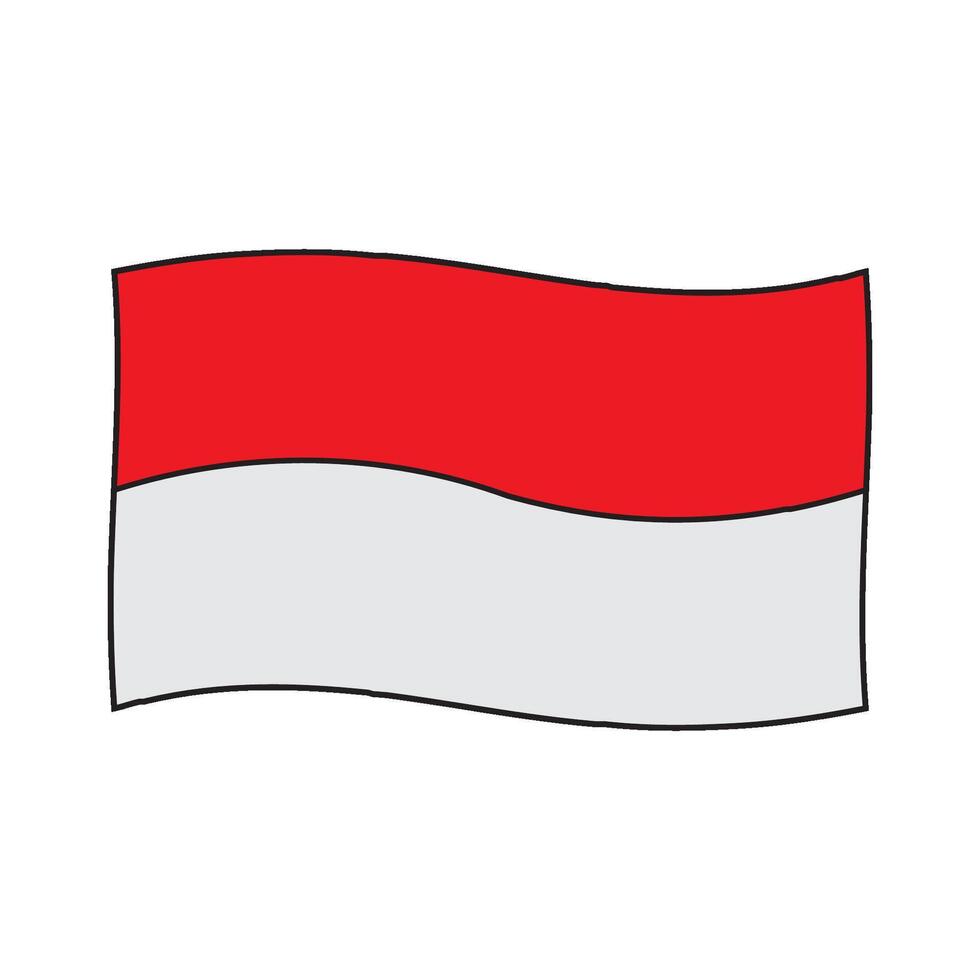 Indonesian flag icon vector