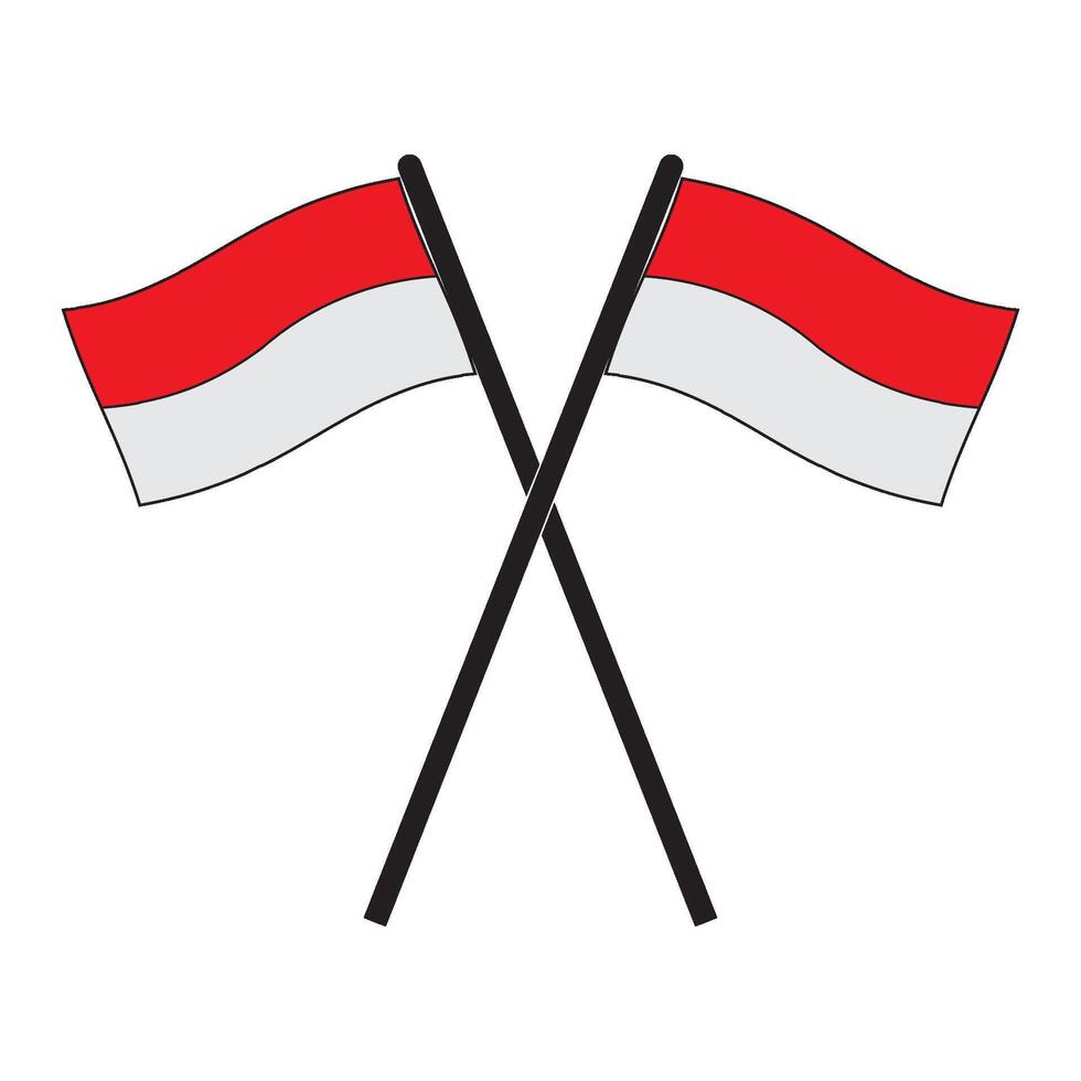 Indonesian flag icon vector