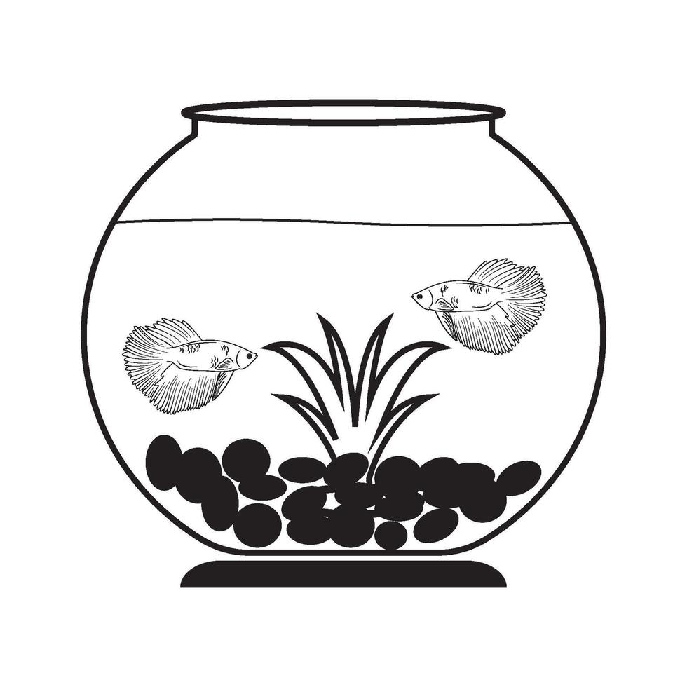 mini aquarium icon vector
